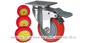 Колесо поворотное с площадкой Lema CF2-PU-61-65-B7