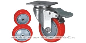 Колесо поворотное с площадкой Lema CF2-TPU-100-75-B6